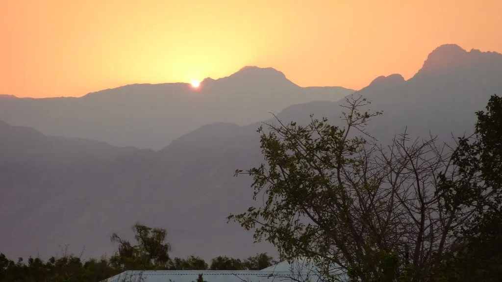 Puesta de sol en Uis